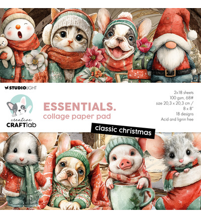 Craft Lab - CCL Collage-Papierblock – Classic Christmas Essentials Nr. 498