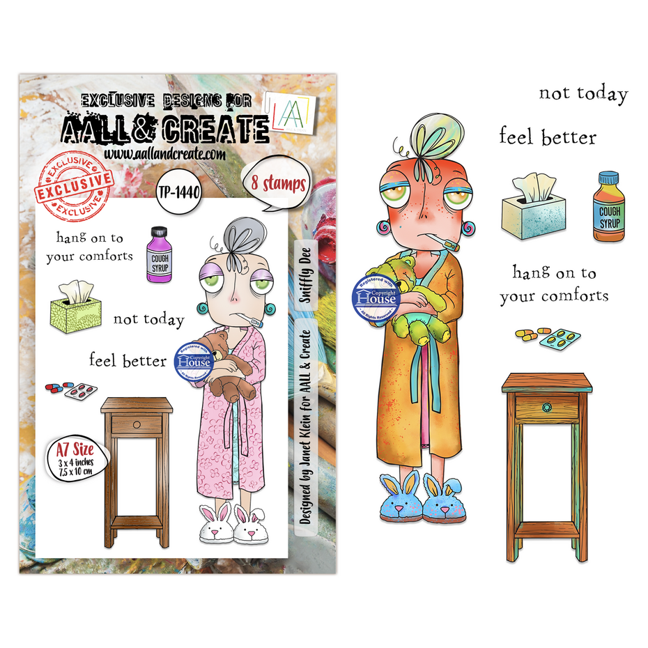 Craft Consortium - Dee Infiltered A7 Stamp Sets Sniffly Dee by Janet Klein