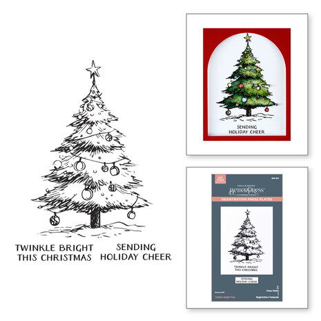 Spellbinders - Wonderland BetterPress Plates Twinkle Bright Tree Registration