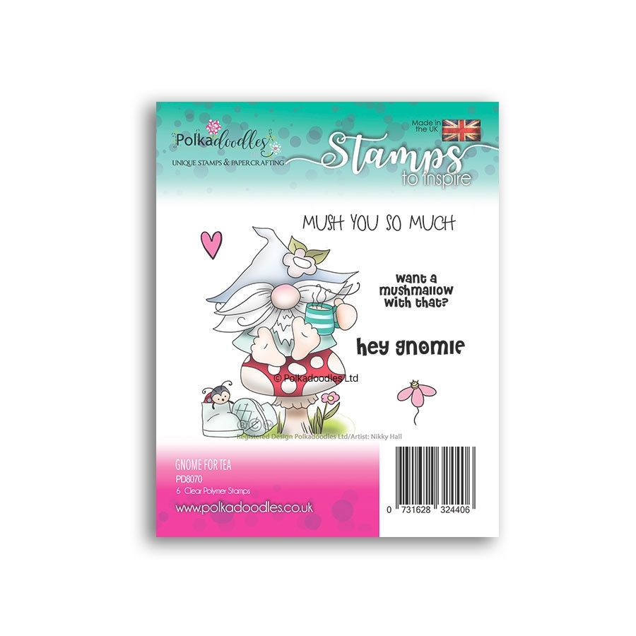polkadoodles-gnome-for-tea-clear-stamps-pd8070 polkadoodles-gnome-for-tea-clear-stamps-pd8070