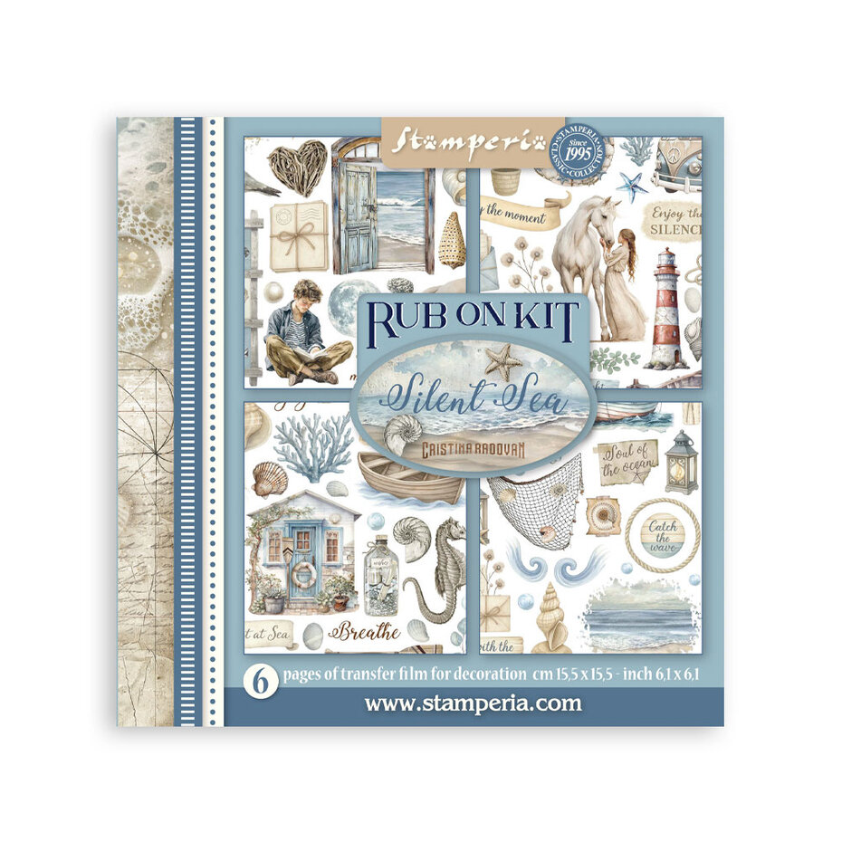 Stamperia - Silent Sea Rub-On 6,1x6,1 Inch Assortment (6pcs)