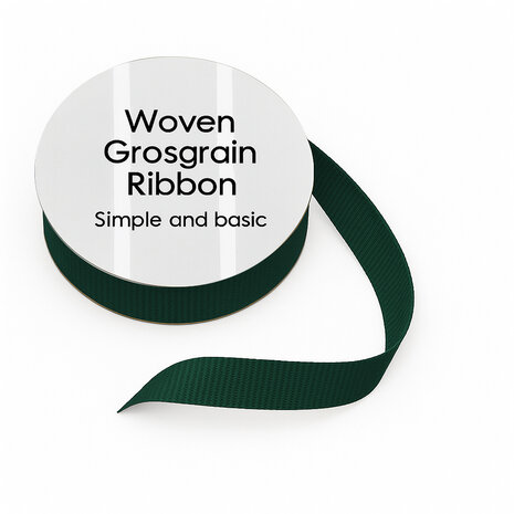Simple and Basic - Dark Green Grosgrain Ribbon