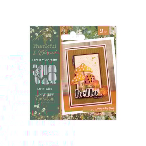 Crafters Companion - Thankful & Blessed Metal Die Forest Mushroom