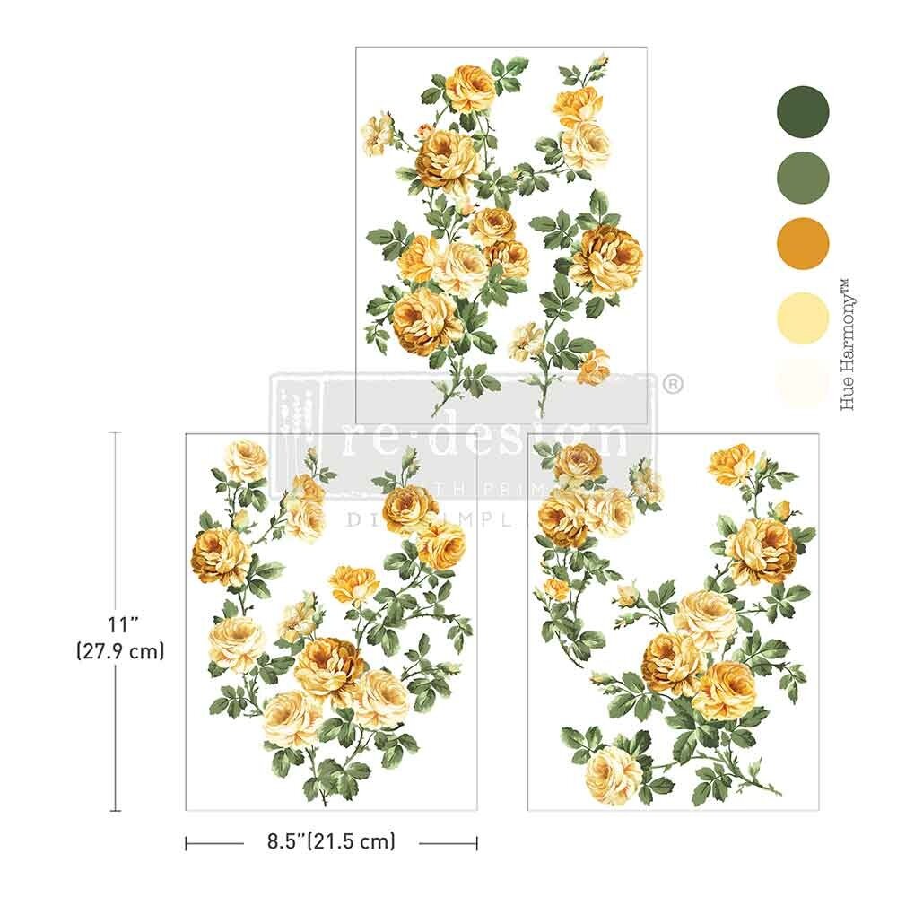Re-Design with Prima - Bouquet De Provence 8,5x11 Inch Middy Transfers (3pcs)