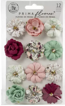 Prima Marketing Mulberry Paper Flowers - Turquoise Pretty Mosaic
