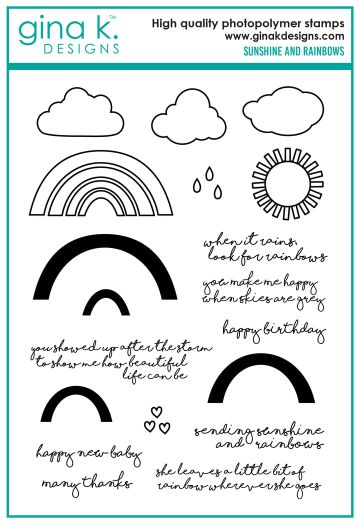 Gina K Designs - STAMPS- Sunshine and Rainbows