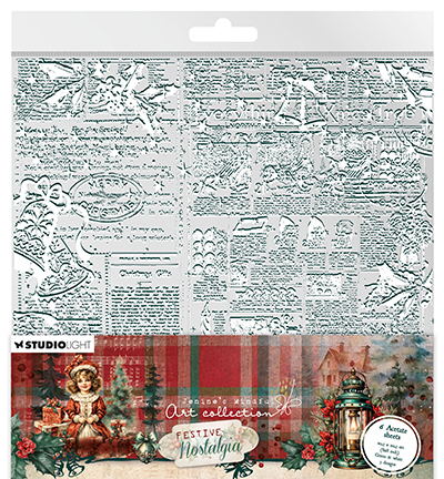Studio Light Acetate Sheets White & green Festive Nostalgia nr.09