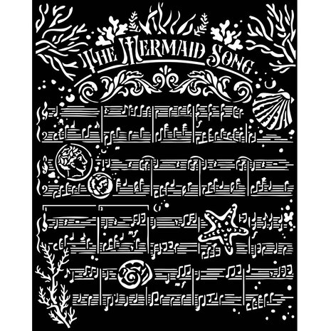 Stamperia - Songs of the Sea Thick Stencil 20x25cm The Mermaid Song