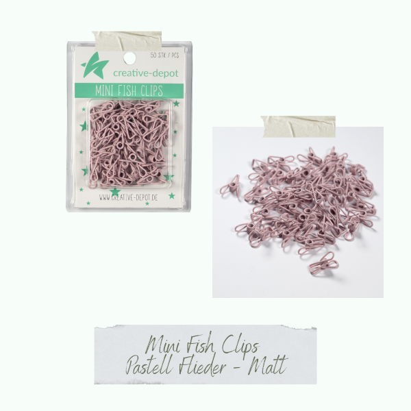 Creative Depot - Mini Fish Clip - Pastell Flieder - Matt - 50 Stück Creative Depot - Mini Fish Clip - Pastell Flieder - Matt - 50 Stück