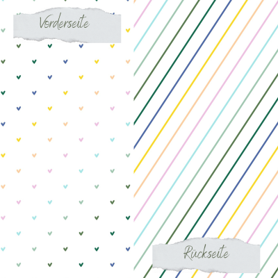 Creative Depot - Designpapier - Frühling - Herzchen + Streifen - Doppelseitig bedruckt  Creative Depot - Designpapier - Frühling - Herzchen + Streifen - Doppelseitig bedruckt