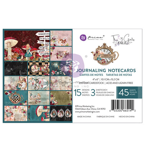 Prima Marketing - Lost In Wonderland 4x6 Inch Journaling Cards