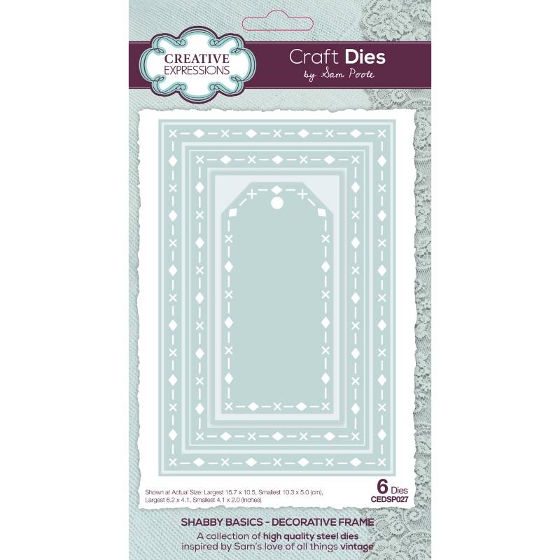 Creative Expressions Sam Poole Shabby Basics Decorative Frame Craft Die