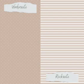 Creative Depot - Designpapier - Basic - Latte - Mini Pünktchen + Schmale Streifen - Doppelseitig bedruckt