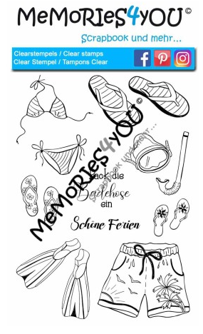 MEMORIES4YOU STEMPEL (A6) "PACK DIE BADEHOSE EIN"
