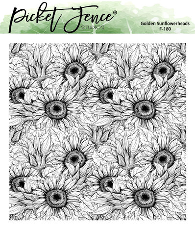 Picket Fence Studios - Golden Sunflower Flowerheads 6x6 Inch Clear Stamp