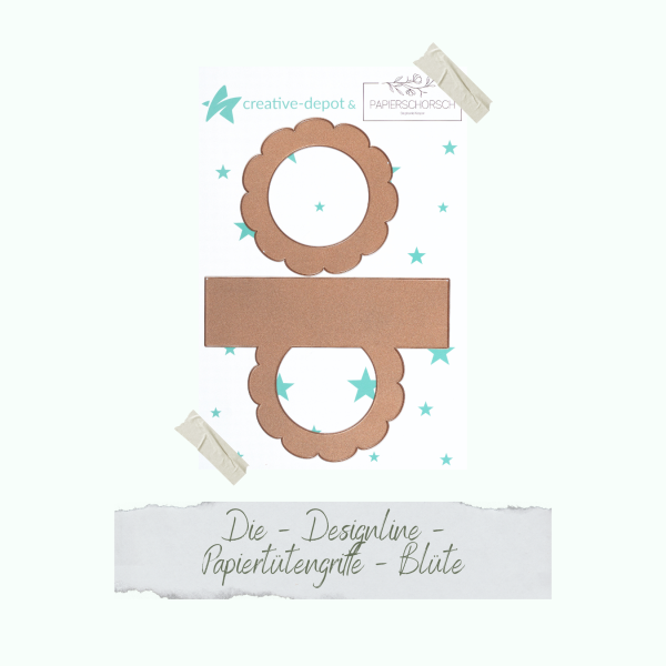 Creative Depot -  Die - Desingline - Papiertütengriff - Blüte 
