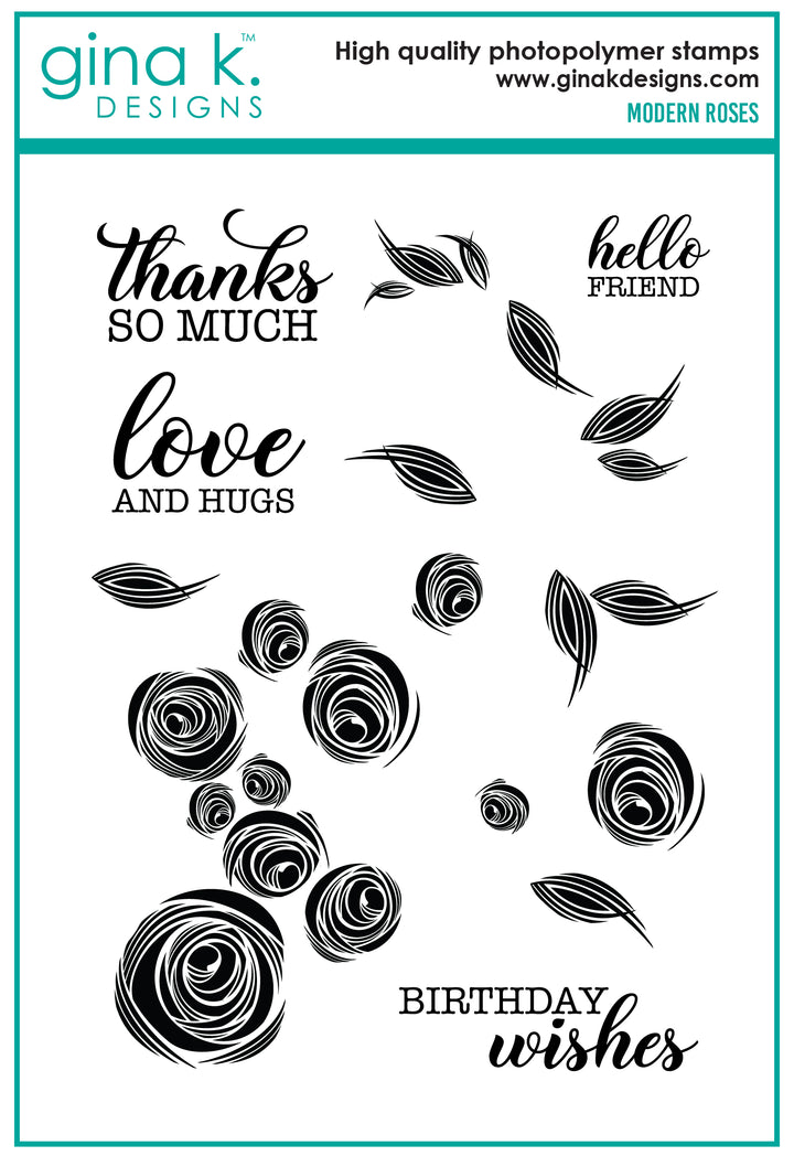 Gina K Designs - STAMPS- Modern Roses