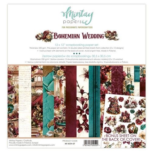Mintay 12 x 12 Paper Set - Bohemian Wedding
