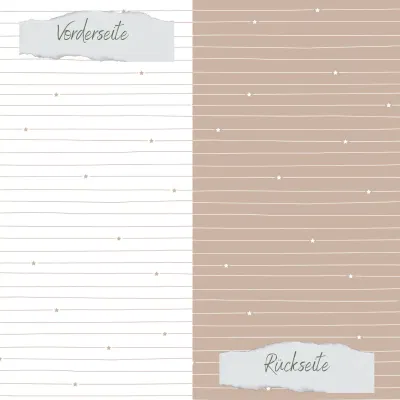 Creative Depot -Designpapier - Basic - Latte - Doodle Linien mit Sternchen - Doppelseitig bedruckt 