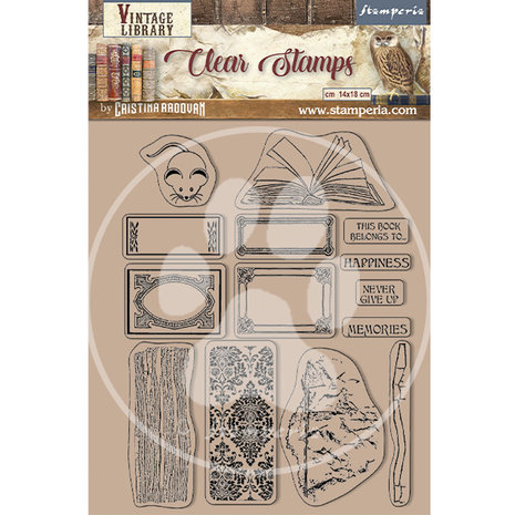 Stamperia- Vintage Library Clear Stamps Labels
