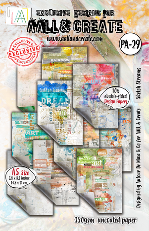 AALL & Create - Artful Impressions A5 Design Paper Sketch Streams