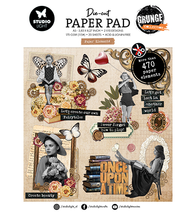 Studio Light - Die-Cut Paper Pad - Paper elements Grunge Collection nr. 399