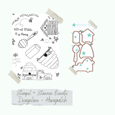 Creative Depot -  Bundle - Designline - Honigmilch - Stempelset & Stanzen 
