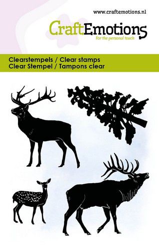 CraftEmotions Clearstamps 6x7cm – Rentier mit Baum