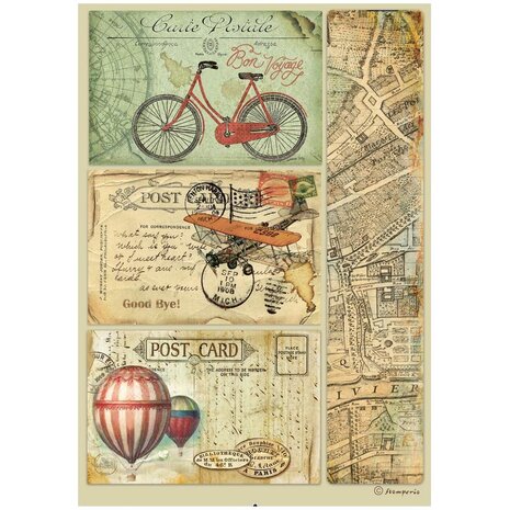 Stamperia - Around the World A4 Rice Paper Post Card