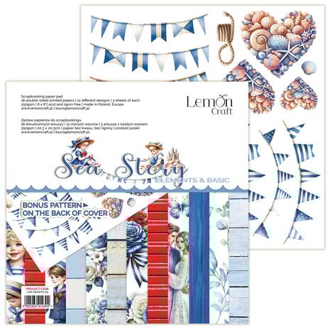 Lemon Craft - Sea Story Elements & Basic 8x8 Inch Paper Pad