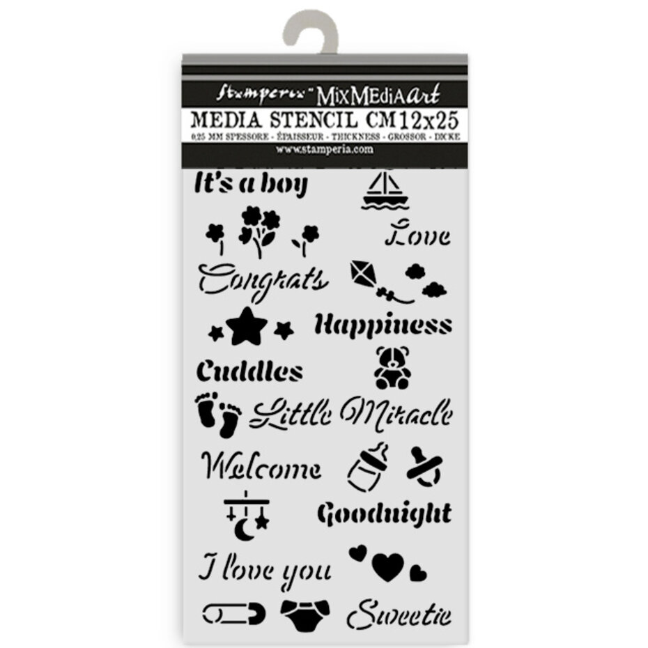 Stamperia - Baby Thick Stencil 12x25cm Quotes