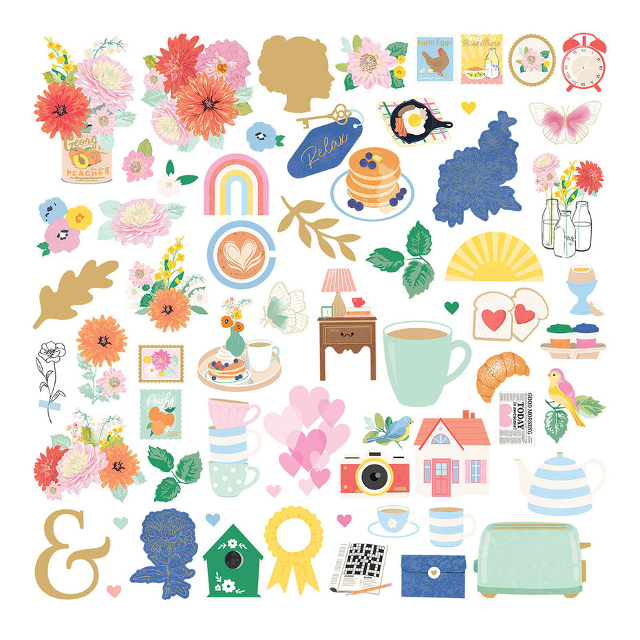 Spellbinders - Breakfast in Bed Cardstock Die Cut Ephemera