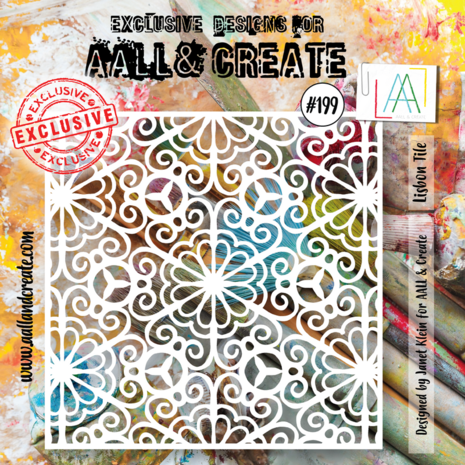 AALL & Create - Stencil 6x6 Inch Lisbon Tile