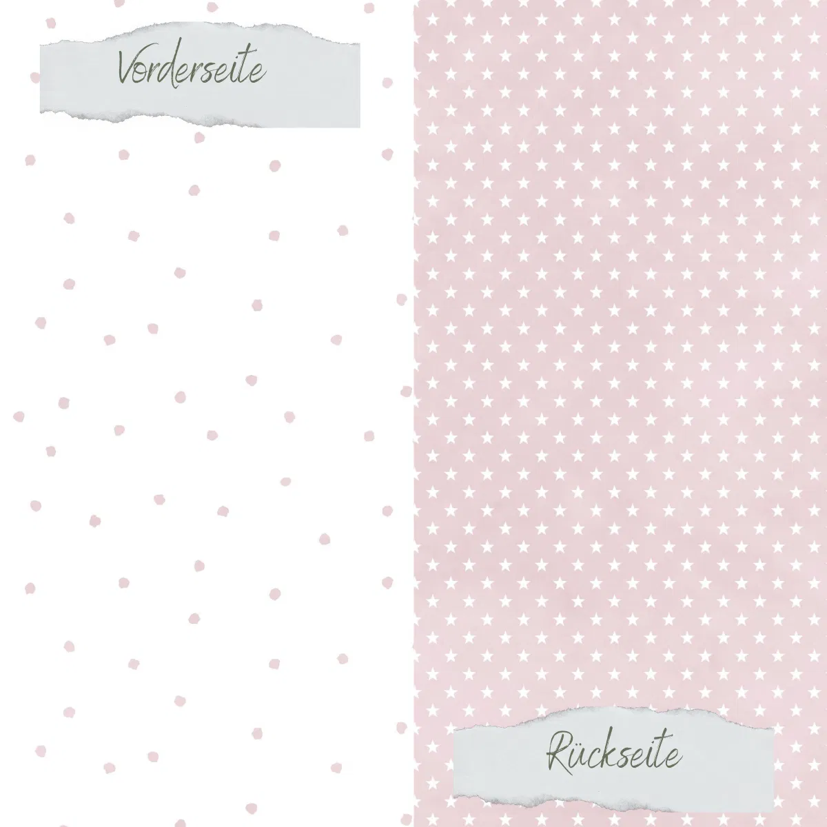 Creative Depot - Designpapier - Basic - Puderrosa - Tupfen + Sternchen - Doppelseitig bedruckt