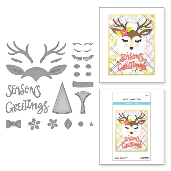 Spellbinders - Season's Greetings, Deer Etched Die Set