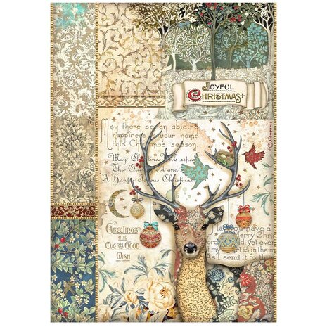 Stamperia - Christmas Greetings A4 Rice Paper Deer