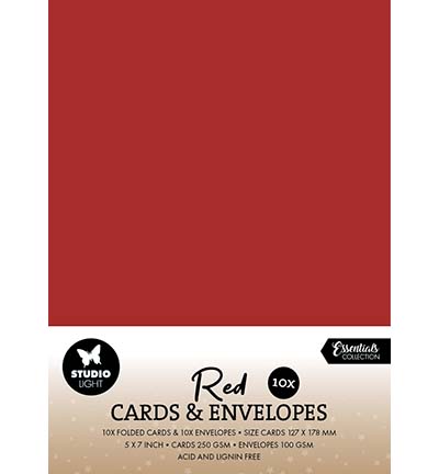 Studio Light - Cards & Envelopes Christmas Red Consumables nr. 15