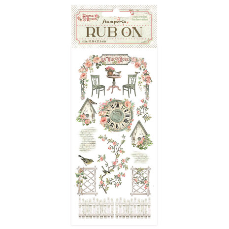 Stamperia - House of Roses Rub-On 4x8,5 Inch Elements Stamperia - House of Roses Rub-On 4x8,5 Inch Elements