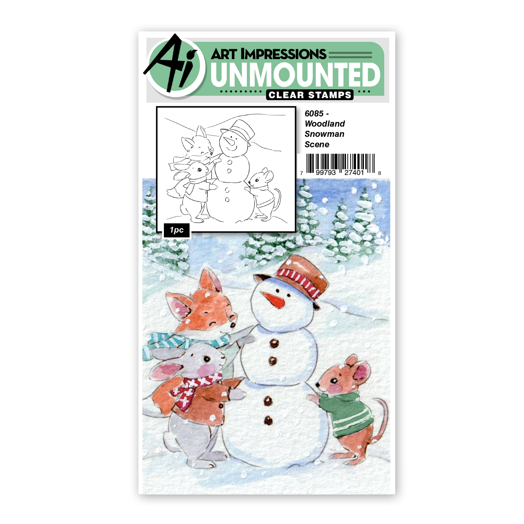 Art Impressions - Woodland Snowman Scene