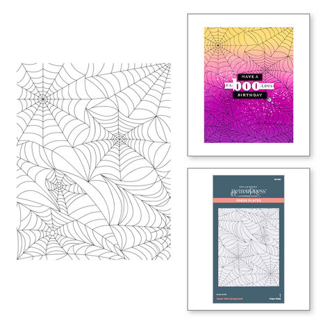 Spellbinders -BetterPress -Spider Web Background Press Plate