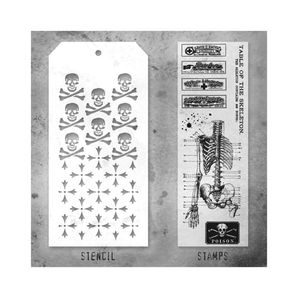 Tim Holtz Mixed-Media Stamps & Stencil Set -   Set #29 