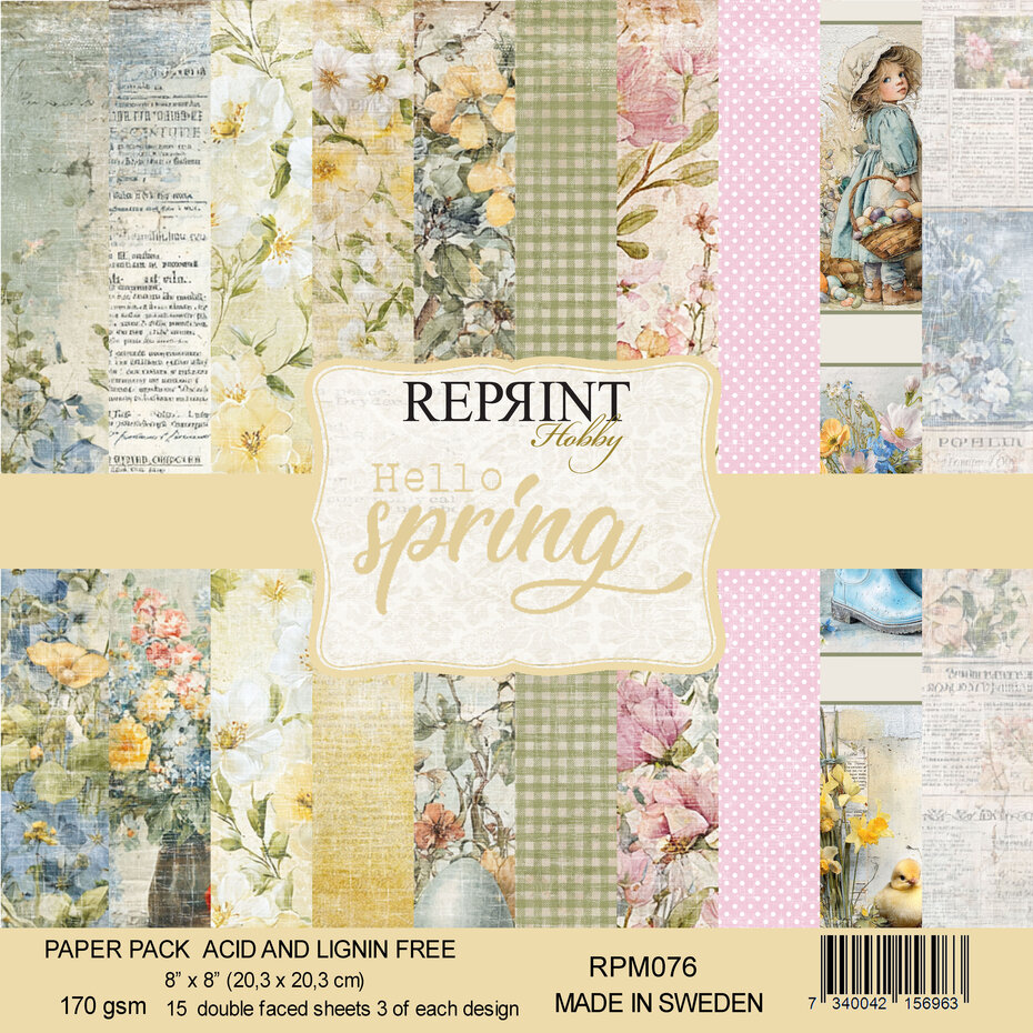 Reprint - Hello Spring 8x8 Inch Paper Pack