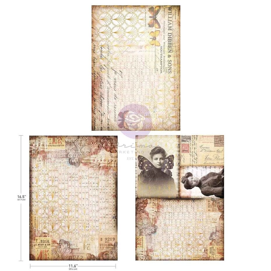 Finnabair - A3 Decoupage Pack Southampton Butterflies (3pcs)