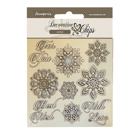 Stamperia - Christmas Mixed Media Decorative Chips Snowflakes