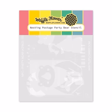 Waffle Flower - Nesting Postage Collage Party Bear Stencil