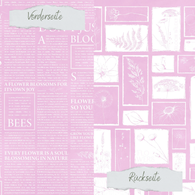 Creative Depot - Designpapier - Basic - Hortensienliebe - Newspaper + Wildflowers - Doppelseitig bedruckt 