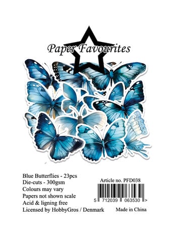Paper Favourites - Die-Cuts A7 Blue Butterflies (23pcs)