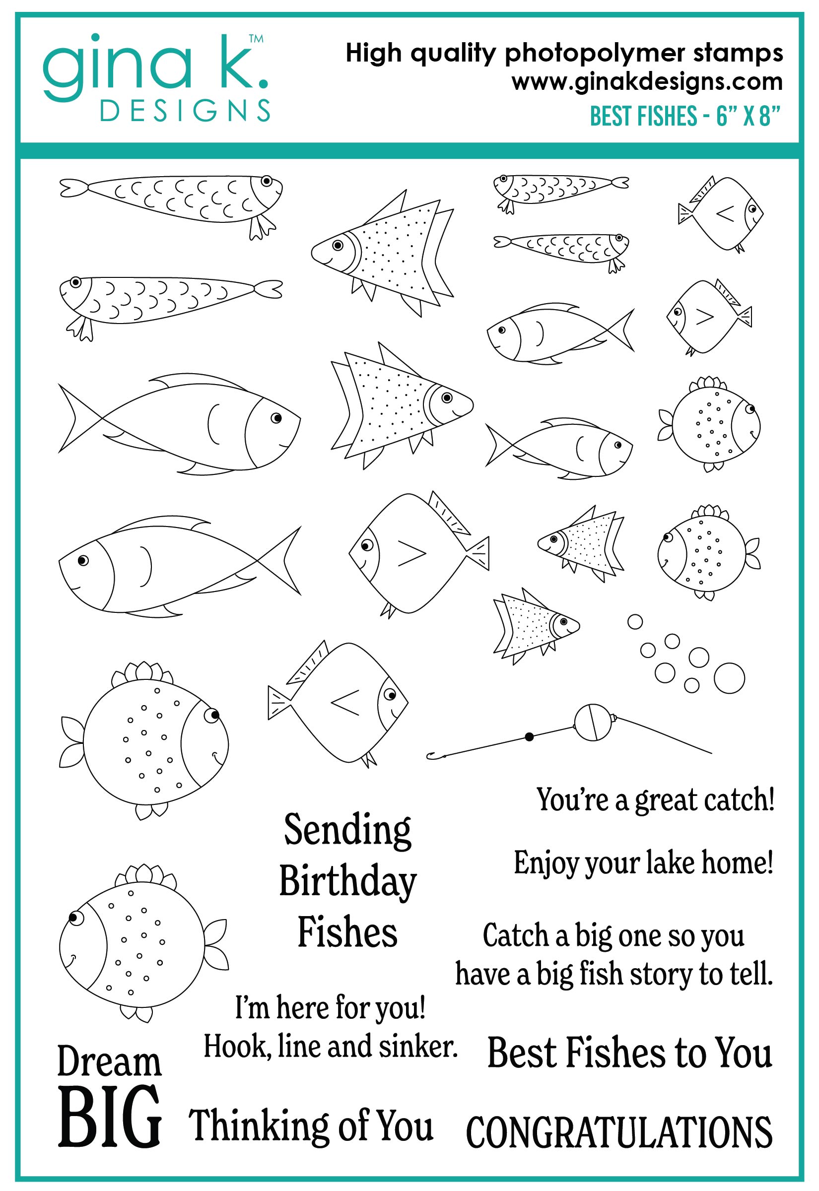 Gina K Designs - STAMPS- Best Fishes