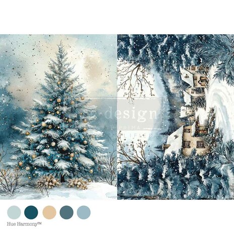 Re-Design - Silent Night Sparkle A4 Decoupage Fiber