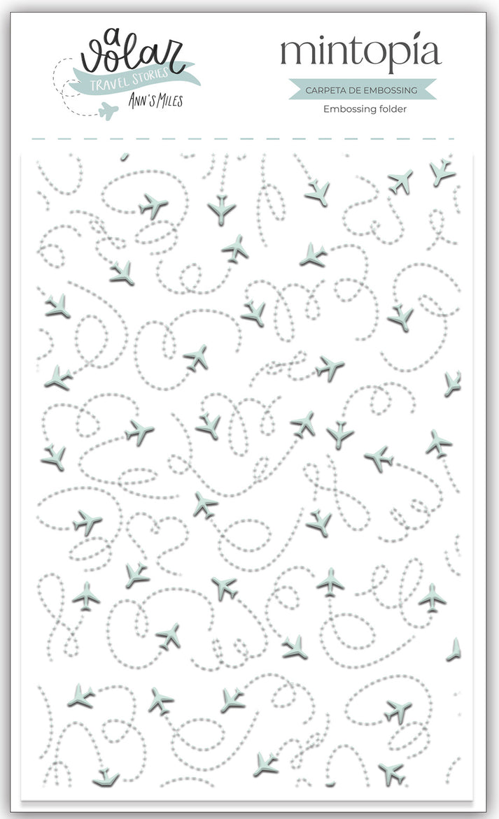 Mintopia - Carpeta de embossing 3"x5" Aviones A volar Travel Stories Mintopía